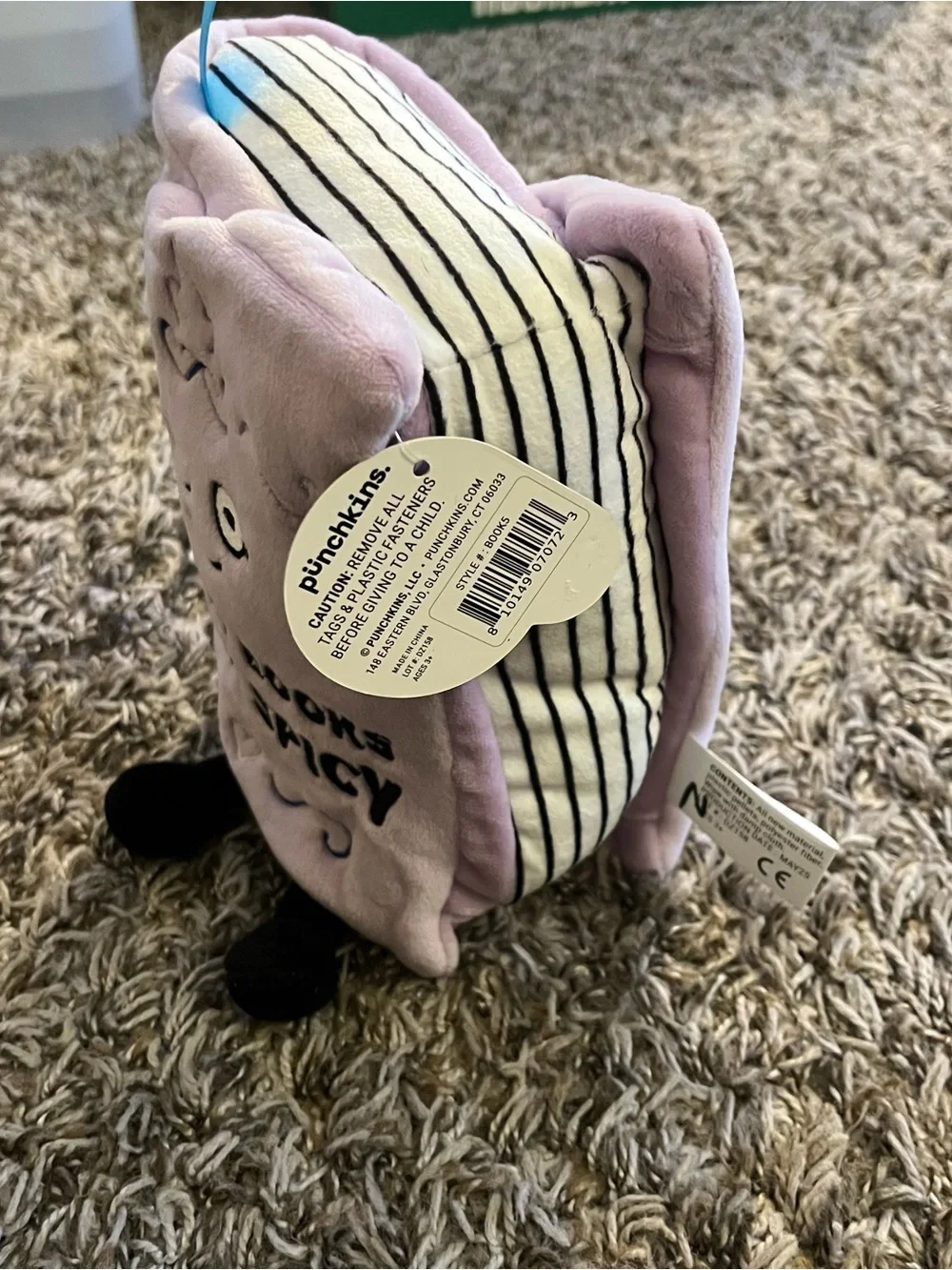 Punchkins Spicy Book with bookmark plush I like my books extra spicy